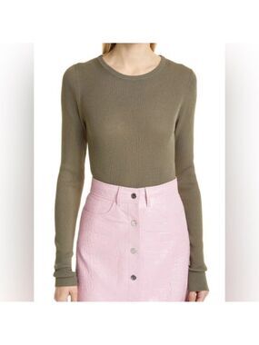 REMAIN Birger Christiansen ‘Basel’ Open Back Sweater in Military Olive Sz 10